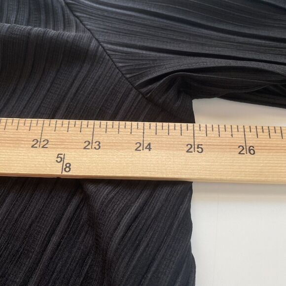 Free People Dress Size Small Mini Black Can't Help It Pleated Bell Sleeve Flowy - Picture 5 of 9